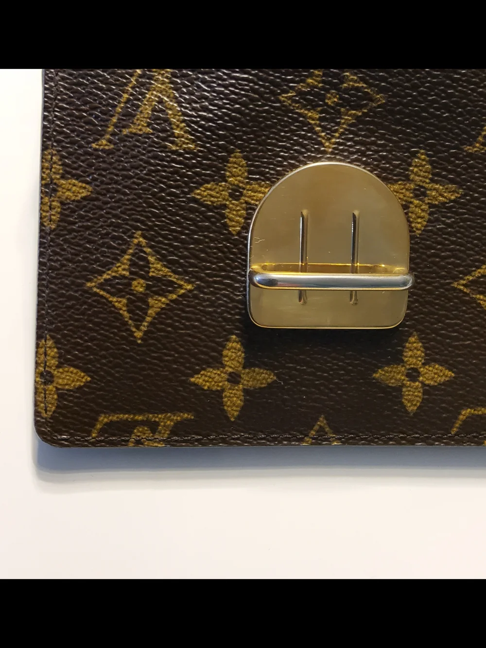 Louis Vuitton Joey Monogram Canvas Wallet with Gold Hardware - Brown